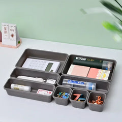 8pcs/set Adjustable Drawer Organizer Box Trays Make Up Cosmetics Sundries Divider Holder Kitchen Bathroom Closet Jewellery Box