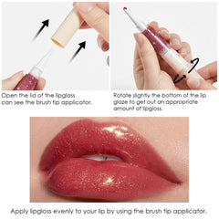 Diamond Lip Gloss Long-lasting Pearlescent Glitter Liquid