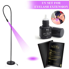 Eyelash Extension Adhesive UV Glue Lamp 1S Quick Dry Long-Lasting Professional UV Glue Set