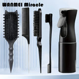 5pcs/set Detangling Comb Set Curl Candy Bursh Curved Rat Tail Comb Edge Control Brush Spray Bottle Massage Hair Styling Tools