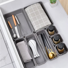8pcs/set Adjustable Drawer Organizer Box Trays Make Up Cosmetics Sundries Divider Holder Kitchen Bathroom Closet Jewellery Box