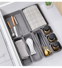 8pcs/set Adjustable Drawer Organizer Box Trays Make Up Cosmetics Sundries Divider Holder Kitchen Bathroom Closet Jewellery Box