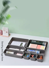 8pcs/set Adjustable Drawer Organizer Box Trays Make Up Cosmetics Sundries Divider Holder Kitchen Bathroom Closet Jewellery Box