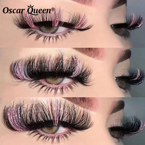 Fluffy Mink Glitter Ombre Colored Magnetic Lashes