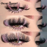 Fluffy Mink Glitter Ombre Colored Magnetic Lashes