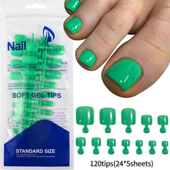 100PCS Short Square False Toenail Tips Full Cover White Artificial Fake Toenail Acrylic Foot Nail Art Tip Press on Toe Extension