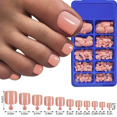 100PCS Short Square False Toenail Tips Full Cover White Artificial Fake Toenail Acrylic Foot Nail Art Tip Press on Toe Extension