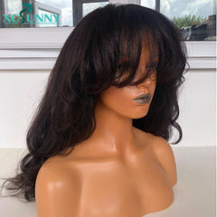 Yaki Bangs Wig Human Brazilian Hair Wig