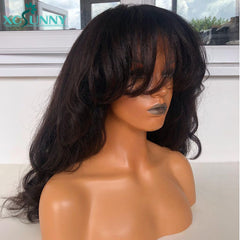 Yaki Bangs Wig Human Brazilian Hair Wig