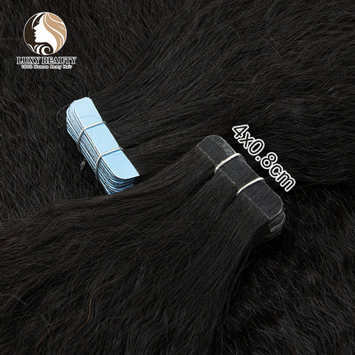 Kinky Straight Tape In Human Hair Extensions 100% Remy Hair  Invisible Adhesive