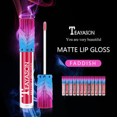 12PCS Pigment Colors Velvet Matte Liquid Lipstick Long Lasting Waterproof