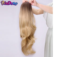 3/4 Half Wig Clip in Hair Extensions Premium Heat Resistant Synthetic Hair