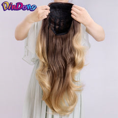 3/4 Half Wig Clip in Hair Extensions Premium Heat Resistant Synthetic Hair