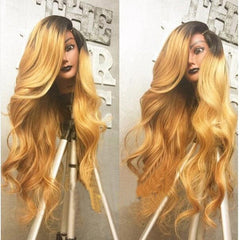 Lace Front Human Hair Wigs With Baby Hair 1B/27  Pre Plucked Ombre