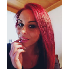 Red Straight  Lace Front Human Hair Wig Preplucked Hairline With Baby Hair