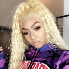 Honey Blonde Kinky Curly Lace Front Transparent Lace Short Bob Human Brazilian  Wig