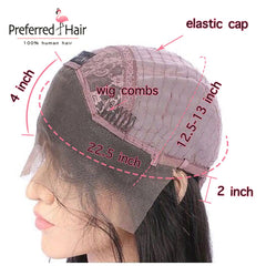 Transparent 13x4 Remy Brazilian Glueless Lace Front Human Hair  Preplucked Ombre Wig