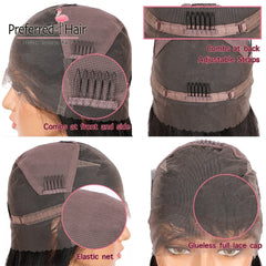 Transparent 13x4 Remy Brazilian Glueless Lace Front Human Hair  Preplucked Ombre Wig