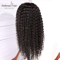 Lace  Brazilian Remy Prep-lucked Curly Human Hair Wig Glueless Lace Front Preferred Transparent