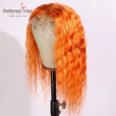 Lace  Brazilian Remy Prep-lucked Curly Human Hair Wig Glueless Lace Front Preferred Transparent