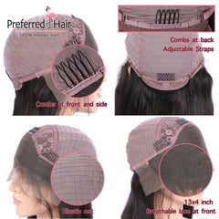 Lace  Brazilian Remy Prep-lucked Curly Human Hair Wig Glueless Lace Front Preferred Transparent