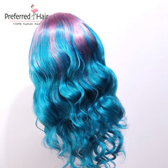 Transparent 13x4 Remy Brazilian Glueless Lace Front Human Hair  Preplucked Ombre Wig