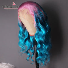 Transparent 13x4 Remy Brazilian Glueless Lace Front Human Hair  Preplucked Ombre Wig
