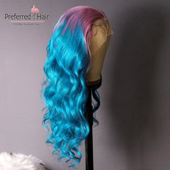 Transparent 13x4 Remy Brazilian Glueless Lace Front Human Hair  Preplucked Ombre Wig