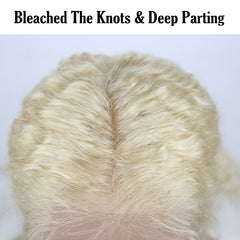 Honey Blonde Kinky Curly Lace Front Transparent Lace Short Bob Human Brazilian  Wig