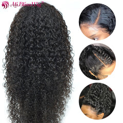 Curly Lace Front Pre Plucked Remy  Wig Human Hair