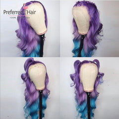 Transparent 13x4 Remy Brazilian Glueless Lace Front Human Hair  Preplucked Ombre Wig