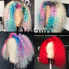 Honey Blonde Kinky Curly Lace Front Transparent Lace Short Bob Human Brazilian  Wig
