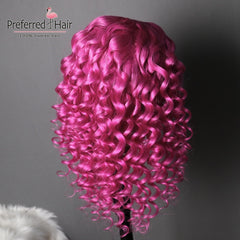 Lace  Brazilian Remy Prep-lucked Curly Human Hair Wig Glueless Lace Front Preferred Transparent
