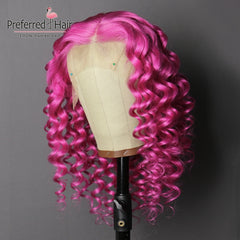 Lace  Brazilian Remy Prep-lucked Curly Human Hair Wig Glueless Lace Front Preferred Transparent