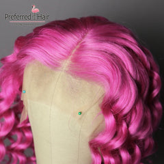 Lace  Brazilian Remy Prep-lucked Curly Human Hair Wig Glueless Lace Front Preferred Transparent