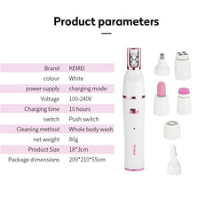 Electric 7-IN-1 USB Grooming Sets for Women Facial Hair Removal Eyebrow Nose