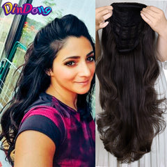3/4 Half Wig Clip in Hair Extensions Premium Heat Resistant Synthetic Hair