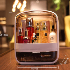 LED Mirror Makeup Storage Box Cosmetic Organizer Case