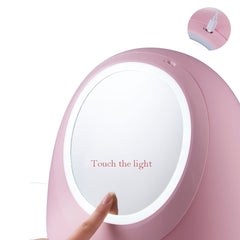 LED Mirror Makeup Storage Box Cosmetic Organizer Case