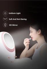 LED Mirror Makeup Storage Box Cosmetic Organizer Case