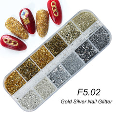 Holographic Nail Glitter Flakes Sequin 12pcs