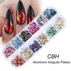 Holographic Nail Glitter Flakes Sequin 12pcs