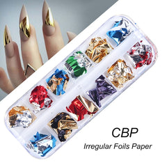 Holographic Nail Glitter Flakes Sequin 12pcs