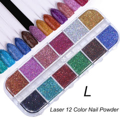 Holographic Nail Glitter Flakes Sequin 12pcs