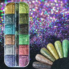 Holographic Nail Glitter Flakes Sequin 12pcs