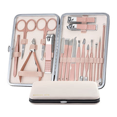 Stainless Steel Nail Clippers Manicure  Pedicure Sets 18 Piece