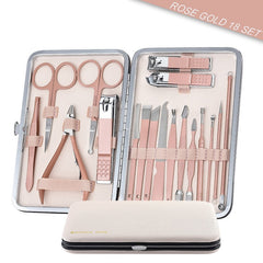 Stainless Steel Nail Clippers Manicure  Pedicure Sets 18 Piece