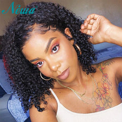 Curly Short Bob Ombre Human Hair Wig