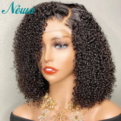 Curly Short Bob Ombre Human Hair Wig