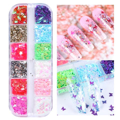 Holographic Nail Glitter Flakes Sequin 12pcs
